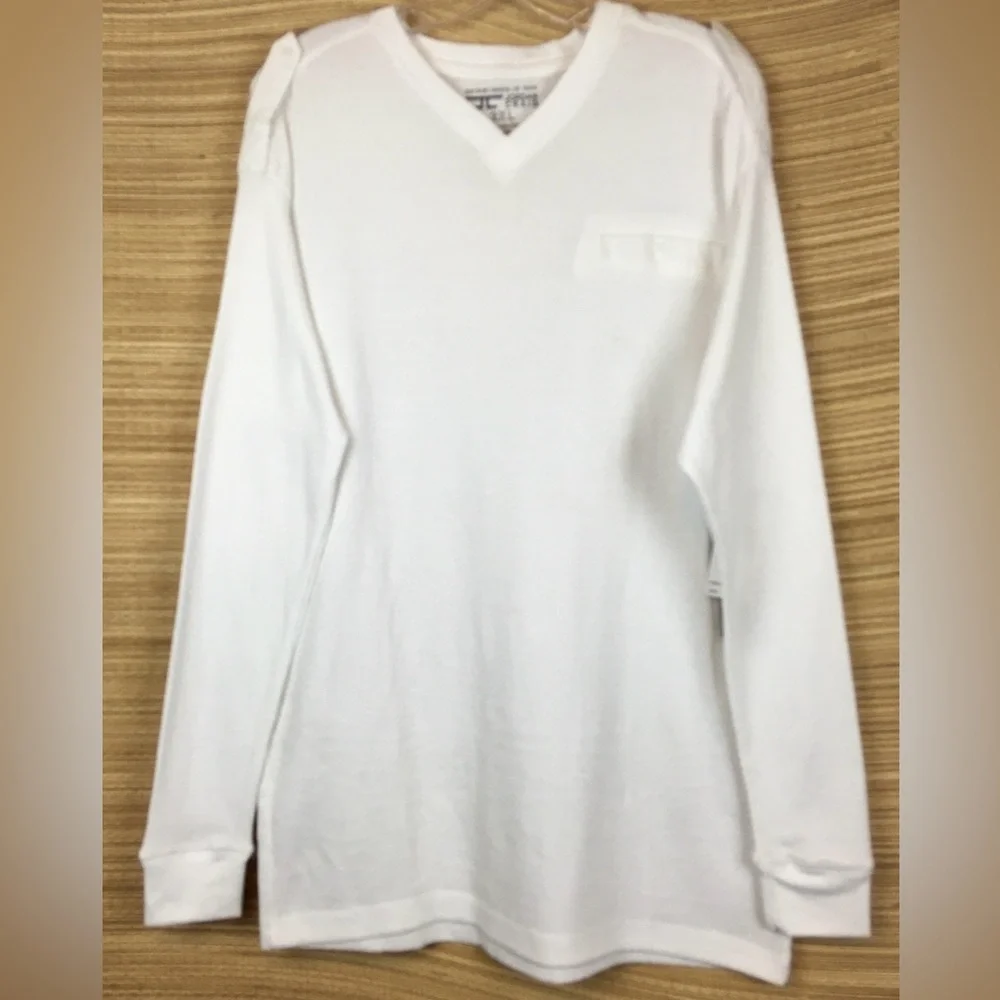 NWT Jordan Craig Cotton Blend V-neck Knit Pullover  Thermal Shirt White Sz 2XL